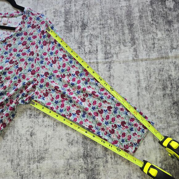 Logo Lori Goldstein Tunic Top Womens 2XL Floral Super Soft Lace Hem Stretch Boho - Picture 9 of 11